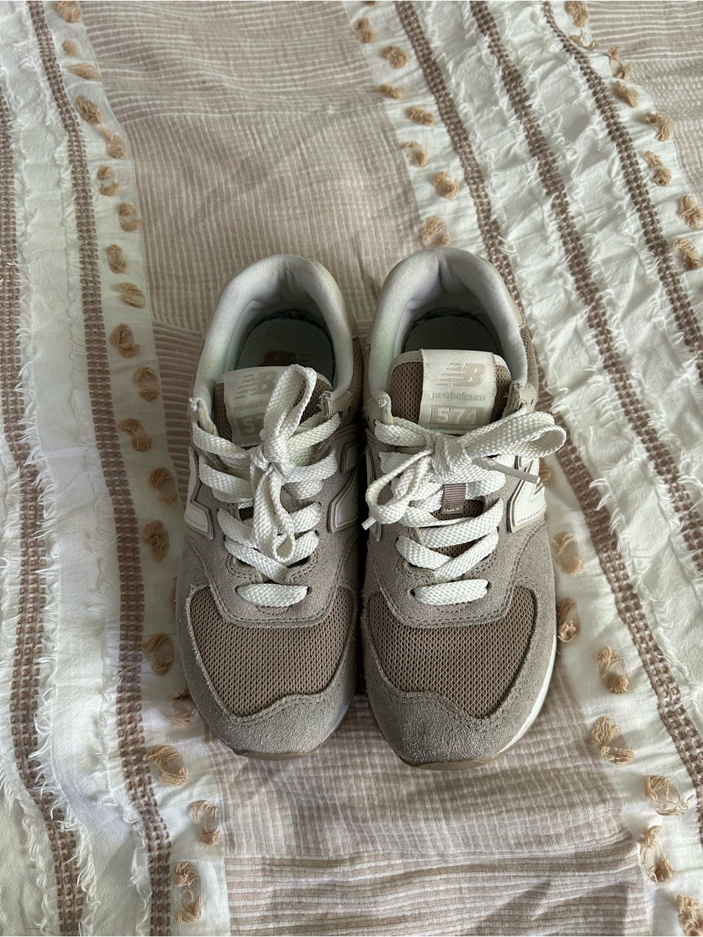 New Balance 574 Platform Taupe and White Class